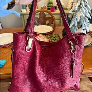 Vince Camuto Burgundy Leather Shoulder Bag